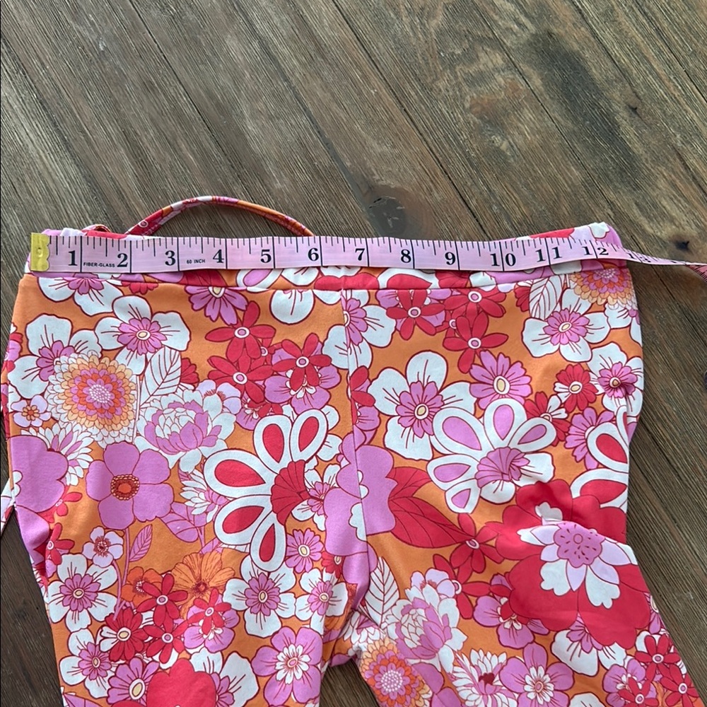 Pink Orange Floral Patterned Flare Pants - Picture 7 of 7